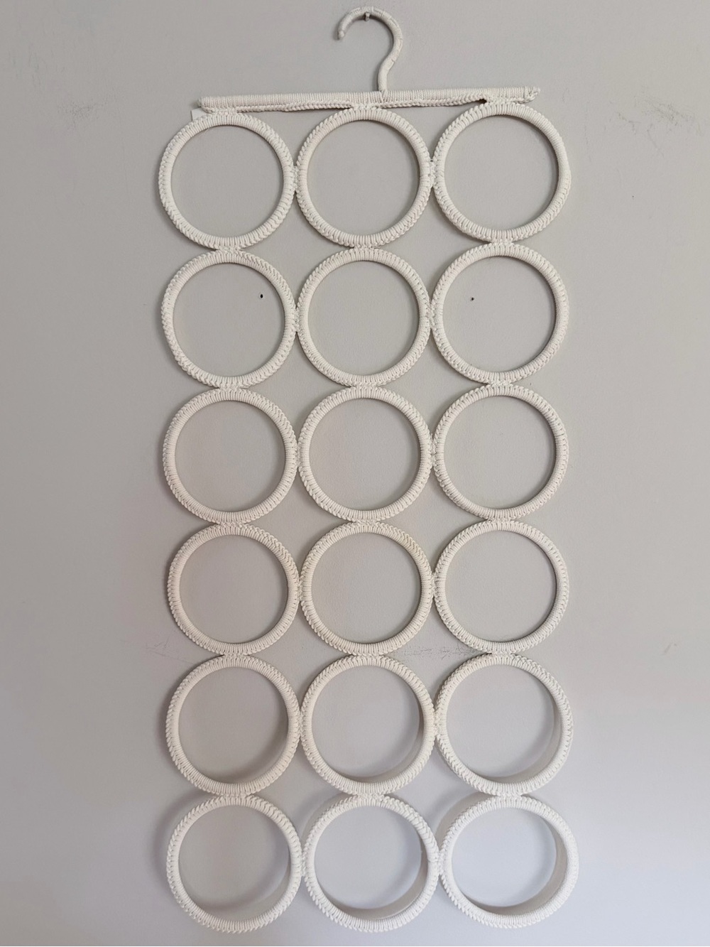 IKEA Cream Multi-Ring Scarf Organizer Hanger 16 Rings